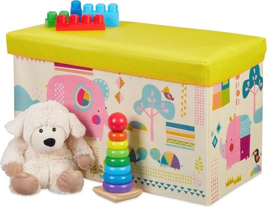 Cassetta di gioco pieghevole per bambini - 50 litri di cassa con motivo animale - Spaziale e multifunzionale