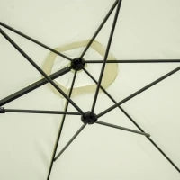 Ombrellone da Giardino a Sbalzo 2.6x2.5 m con Rotazione a 360° e Manovella, Beige
