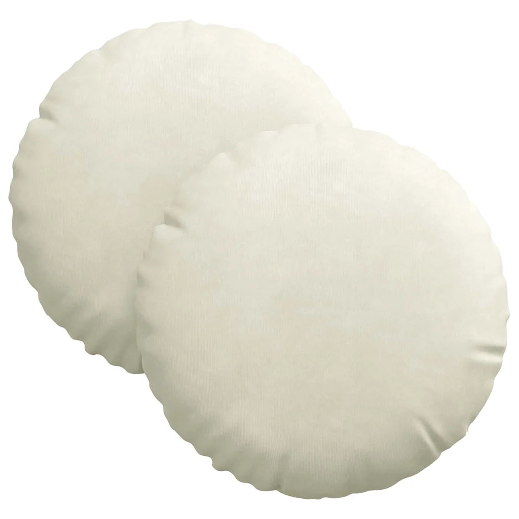Cuscini per Seduta 2 pcs Crema Ø30 x 13 cm Velluto
