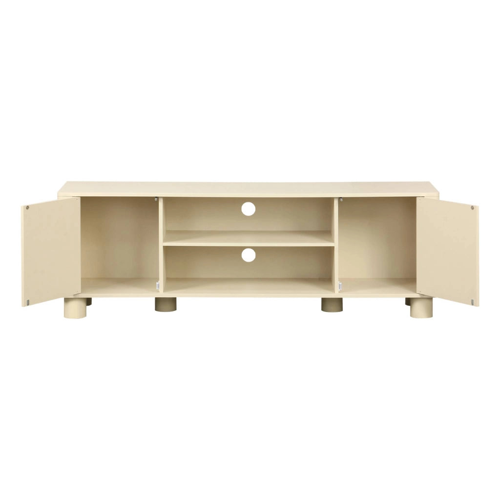 Mobile tv esotico effetto legno di mango 2 ante reversibili, 155cm,