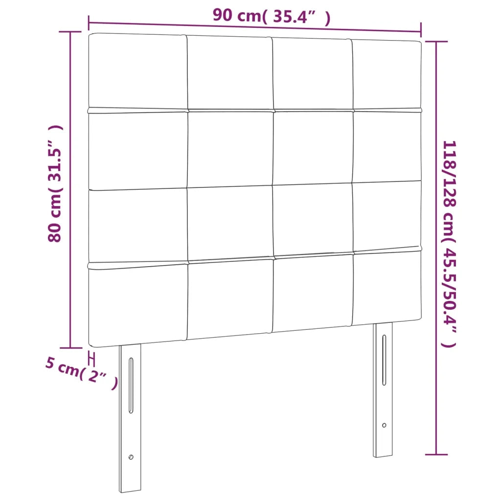 Testiera-Testata-Testiera Decorativa Marrone Scuro 90x5x118/128 cm Tessuto 377137
