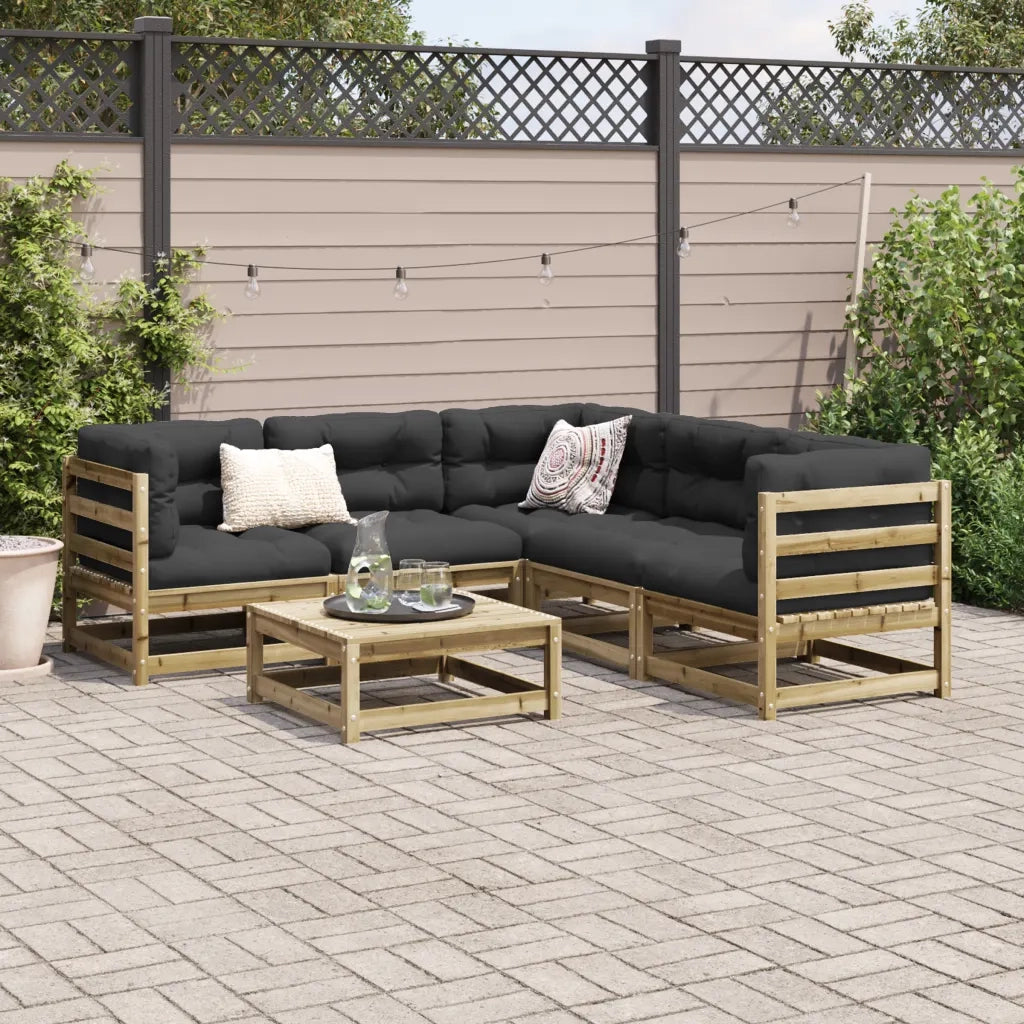 Set Divani da Giardino 6 pz in Legno Impregnato di Pino 3299444