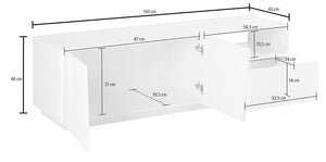 Mobile TV 2 Ante 1 Cassetto 150x43x46 cm Vega Ardesia