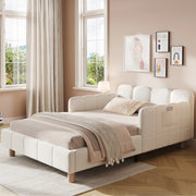 LETTO singolo 90x200 cm in velluto beige con testiera inclinata