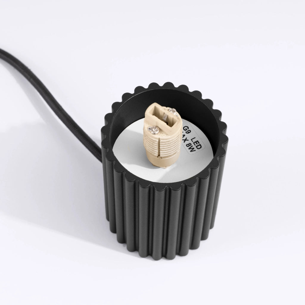 Lampada tavolo SFERA Pure Lume nera globo vetro G9