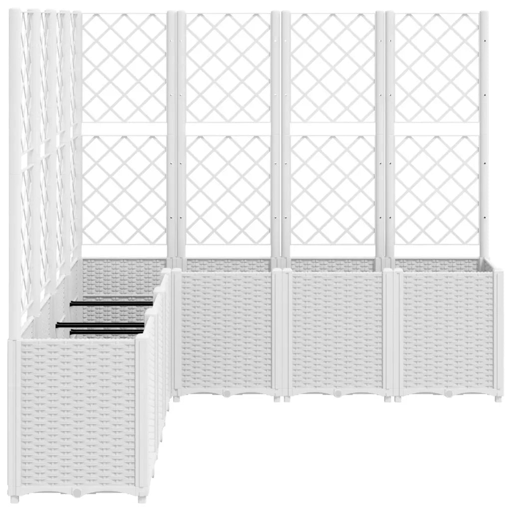 Fioriera da Giardino con Traliccio Bianco 160x160x140 cm in PP 367884