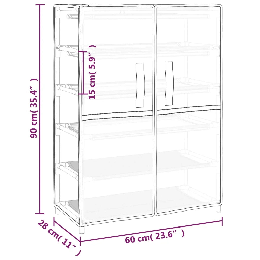 Scarpiera-Scaffale per scarpe Crema 60x28x90 cm Tessuto