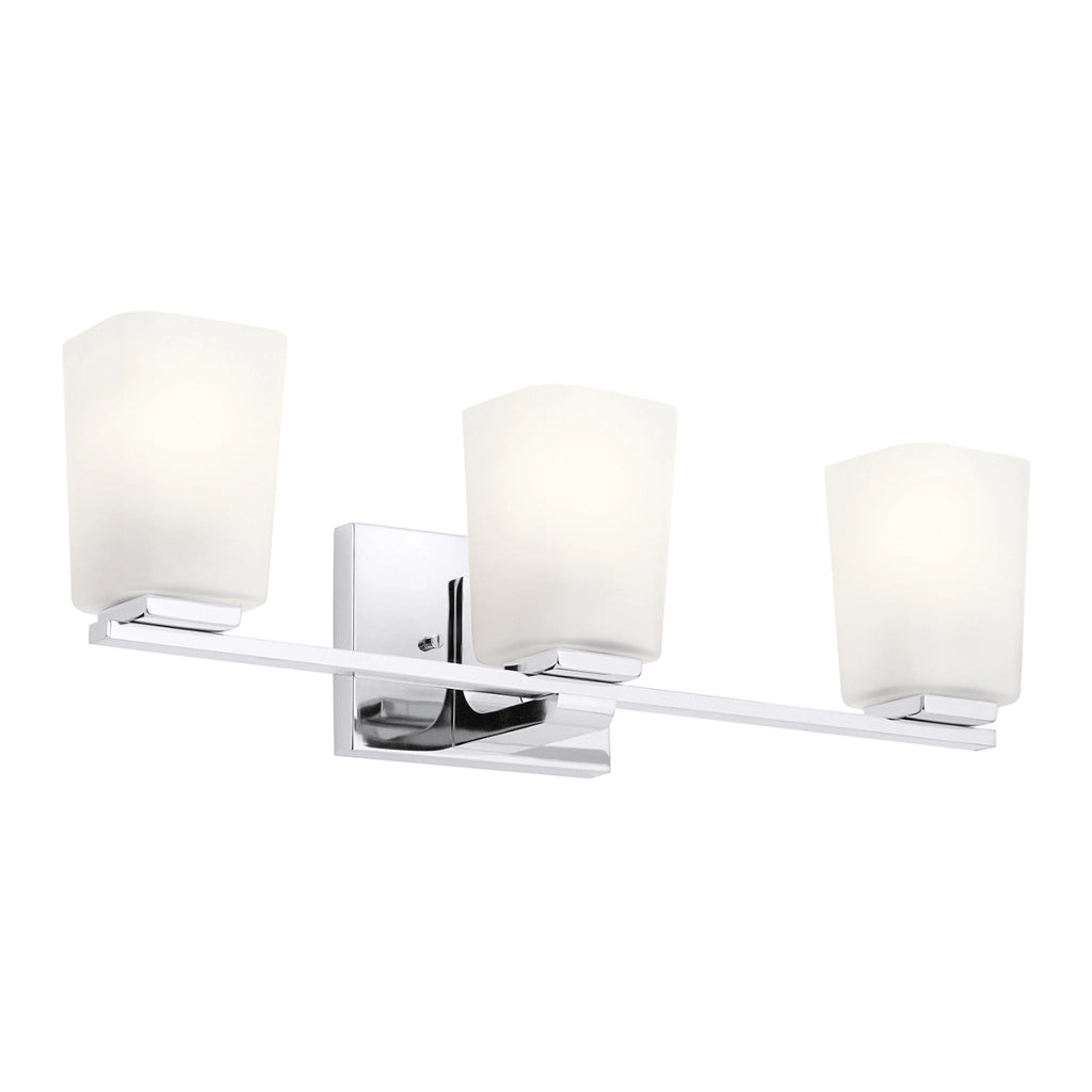 Applique bagno Kichler Roehm cromo 3 luci G9 LED 3000K