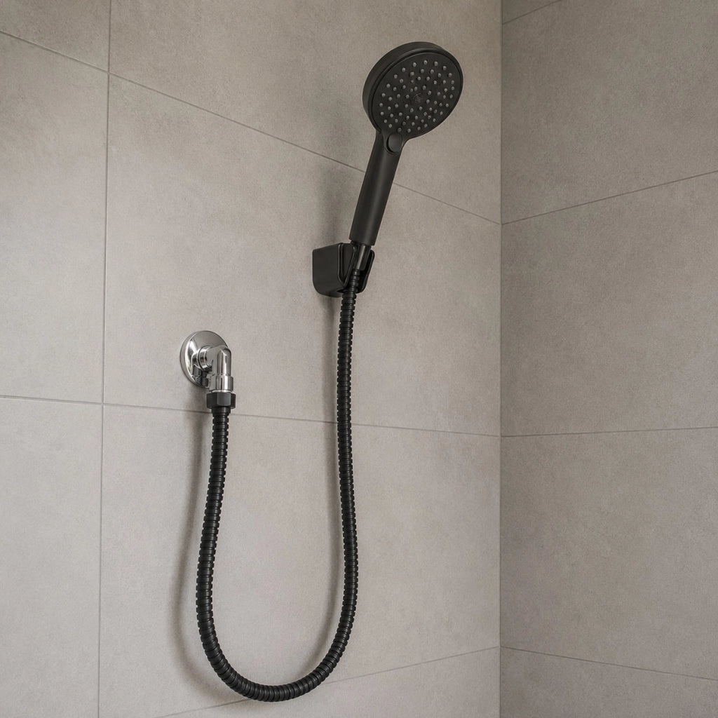 Flessibile Doccia 150 cm Attacco 1/2" Disponibile in Colore Bianco o Nero Nero
