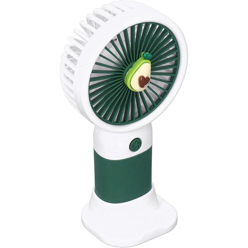 Trade Shop - Mini Ventilatore A Mano Batteria Ricaricabile Usb Portatile Tascabile Viaggio Con Base -