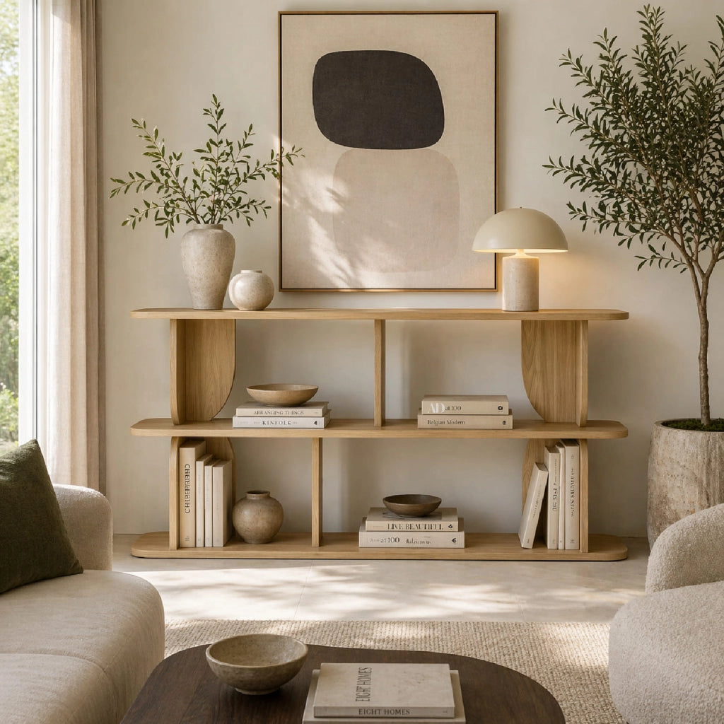 Libreria Moderna Con 4 Vani A Giorno E 3 Ripiani Design Moderno Minimal Mobile Per Soggiorno Corridoio Studio Ufficio Stile Contemporaneo In Melaminico 160 X 74 X 34 Cm Rovere Naturale