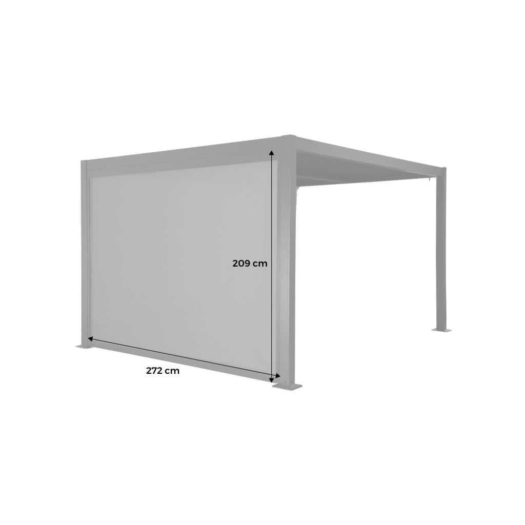 tenda laterale avvolgibile alluminio e textilene per pergola, 3m,