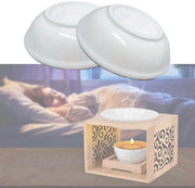 Due sostituti di lampada a olio - ceramica - bianca - olio bruciatore - 2 pezzi - adatto per aromaterapia
