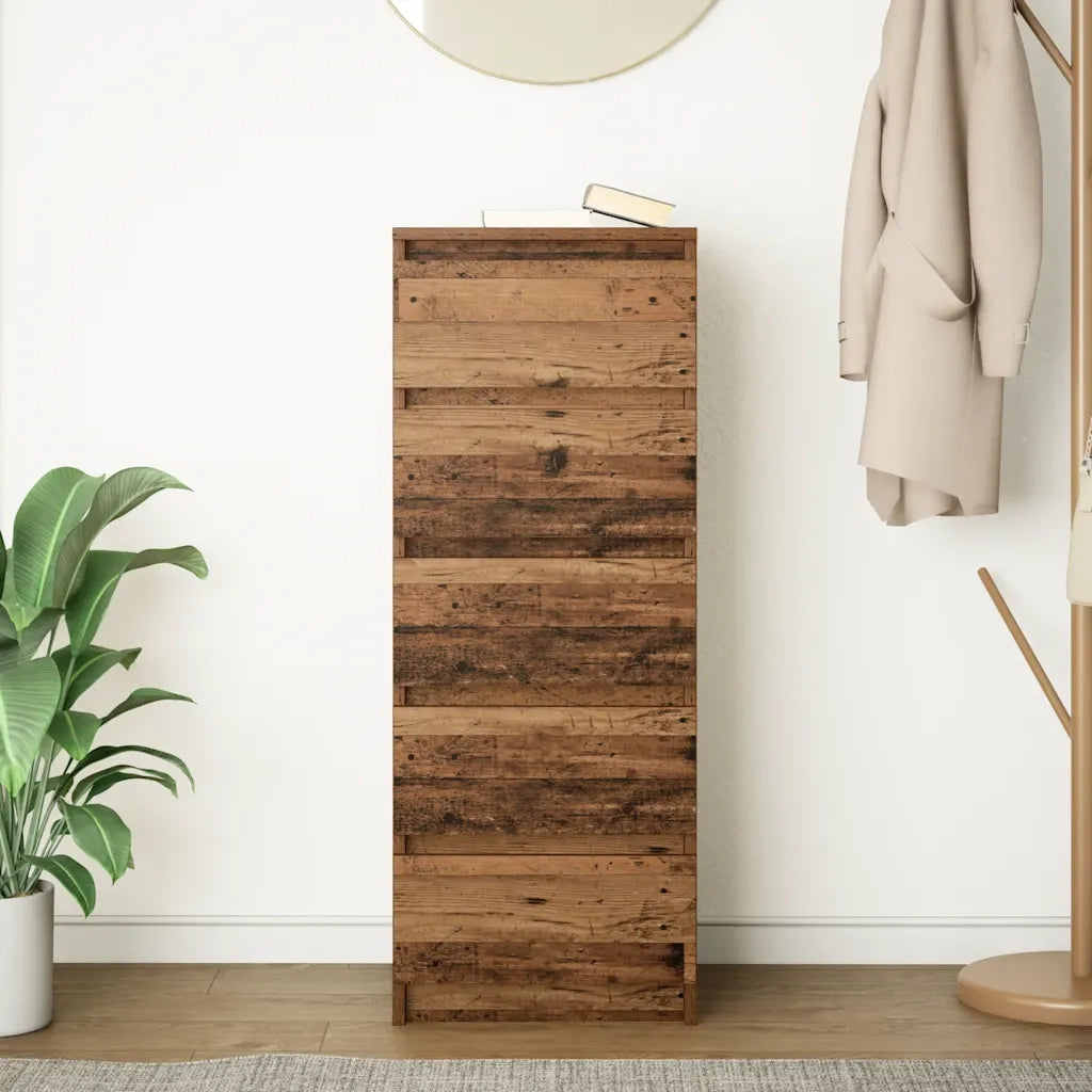 Credenza con Cassetti Legno Antico 37,5x35x99 cm in Truciolato