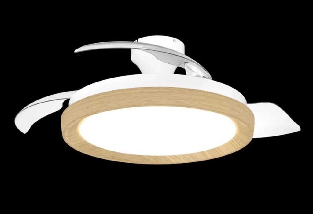 VENTILATORE DA SOFFITTO CON PALE RETRATTILI LED DIMMERABILE COLOR LEGNO DI PHILP