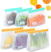 Zaino per rifiuti alimentari riciclabile, 6 pezzi, sacchetti PEVA siliconici con chiusura a zip