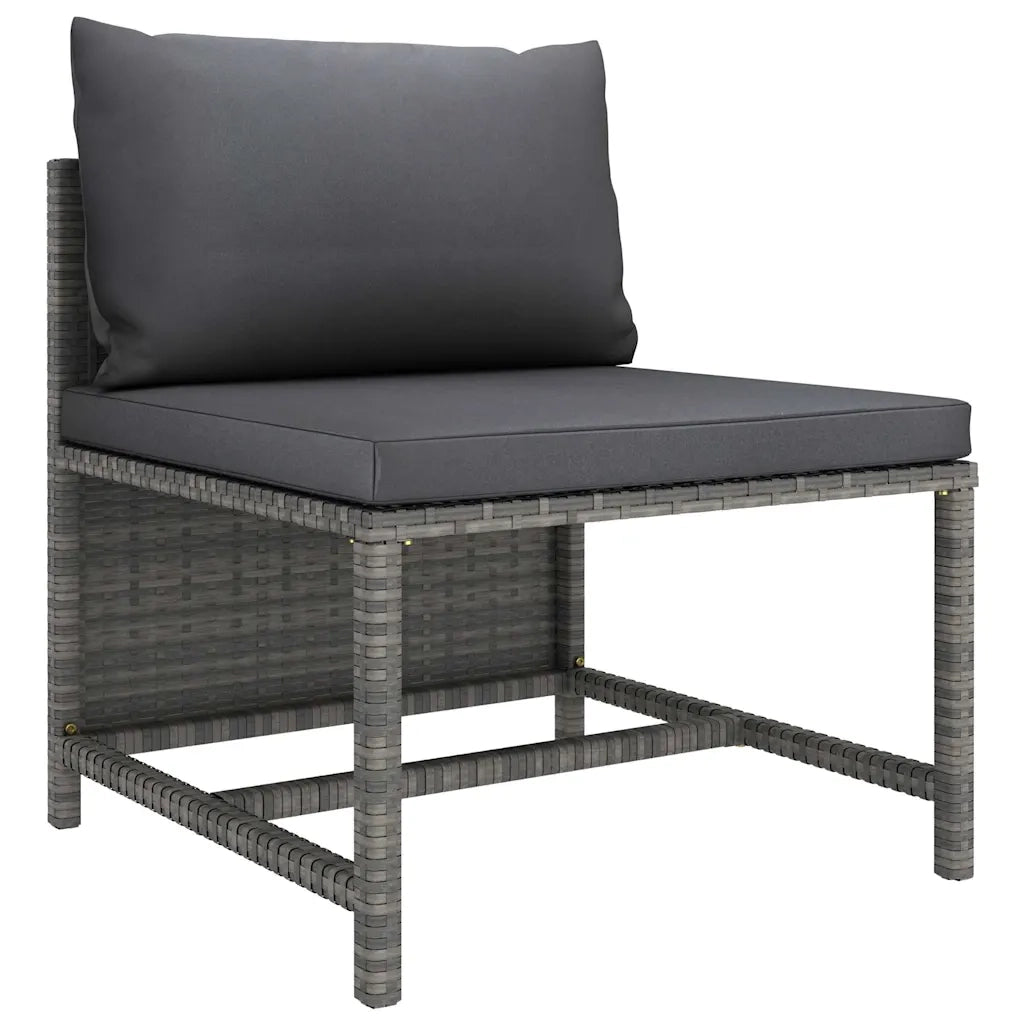 Set Divani da Giardino 12 pz con Cuscini in Polyrattan Grigio 3059777