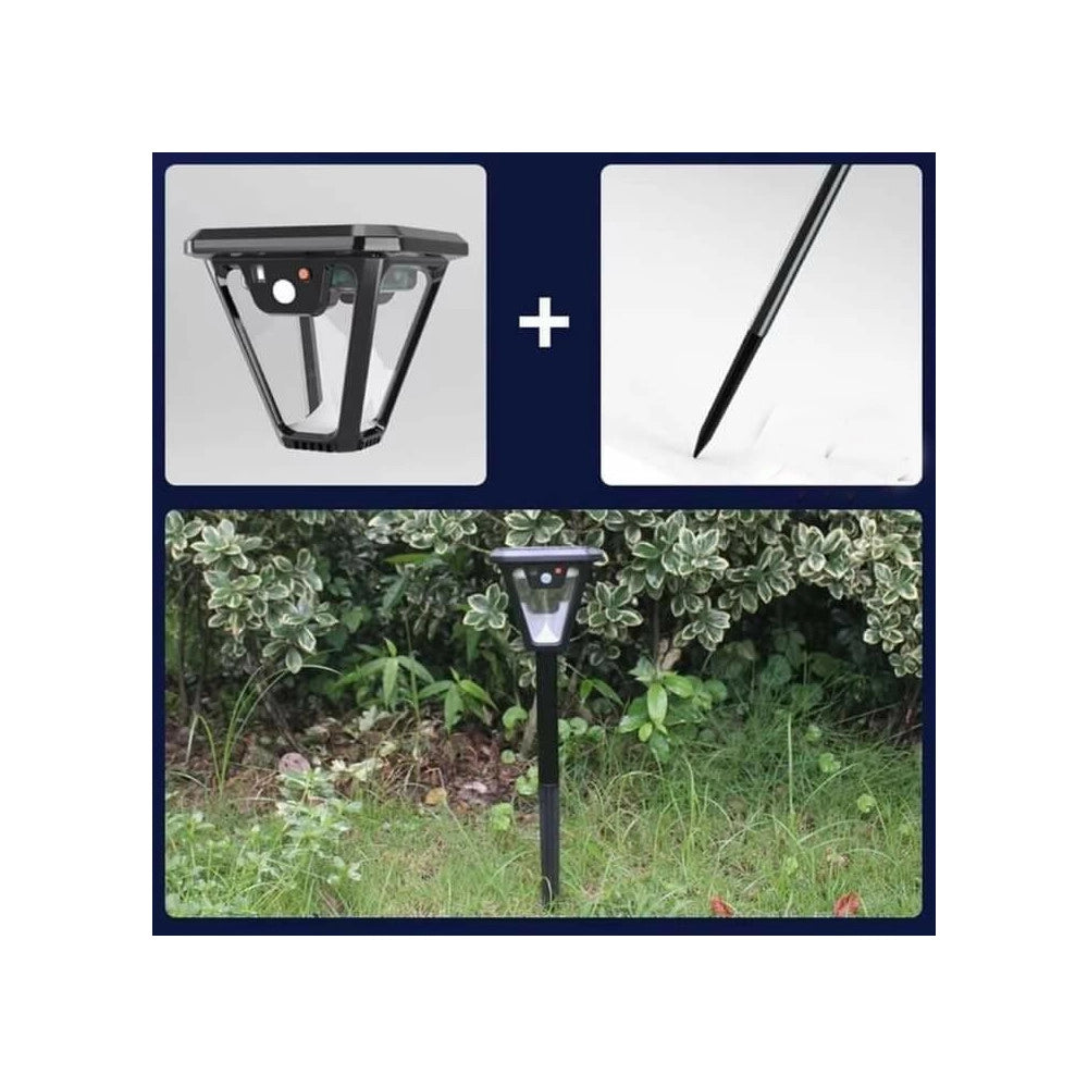 Trade Shop - Lampione Lampada Luce Solare Giardino A Led Su Picchetto Con Telecomando Sensore -