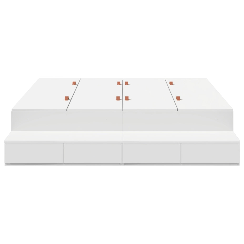 Struttura letto con contenitore bianco 140x200 cm