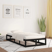 Giroletto-Struttura Letto Nero 90x200 cm in Legno Massello