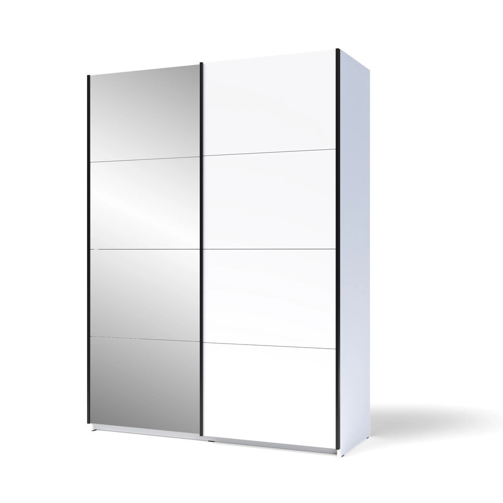 Armadio 2 ante scorrevoli bianco con specchio Zegna 150x58x205H