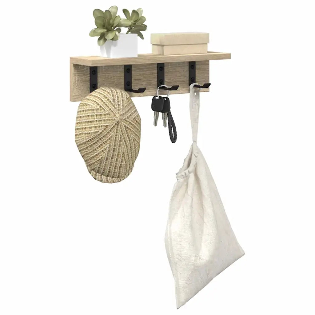 vidaXL Appendiabiti a muro rovere sonoma 40 x 10.5 x 10.5 cm