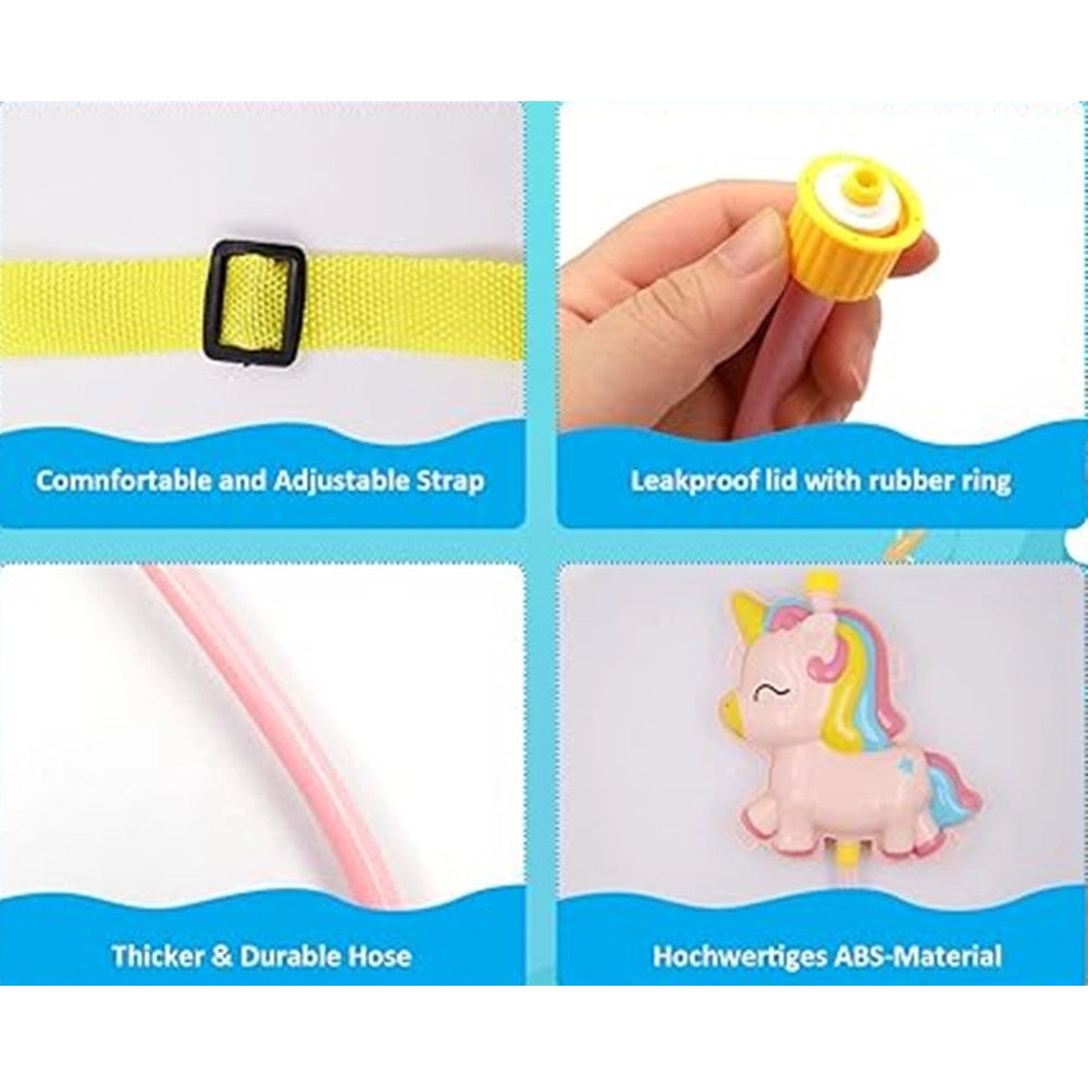Trade Shop - Zaino Pistola Spara Acqua Per Bambini Gioco Serbatoio Da 2 Lt Estate Unicorno 6726038 -