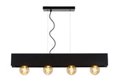 Lampadario Lucide Surtus nero 4 luci E27 dimmerabile