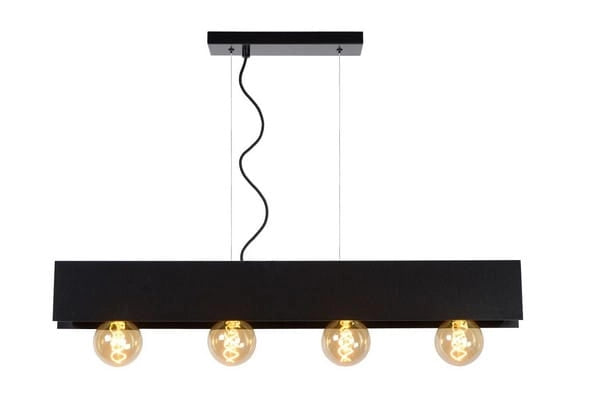 Lampadario Lucide Surtus nero 4 luci E27 dimmerabile
