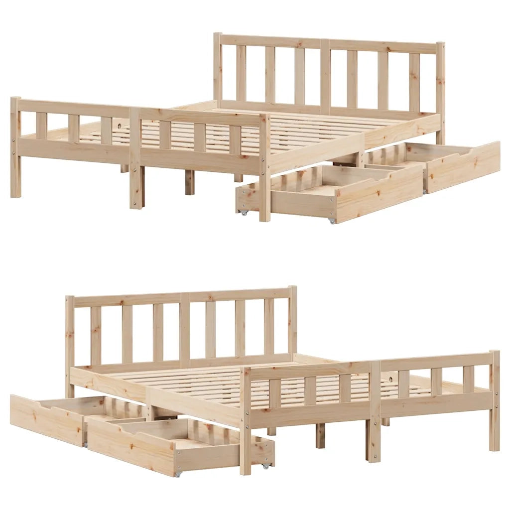 vidaXL Letto senza Materasso 120x190 cm in Legno Massello di Pino
