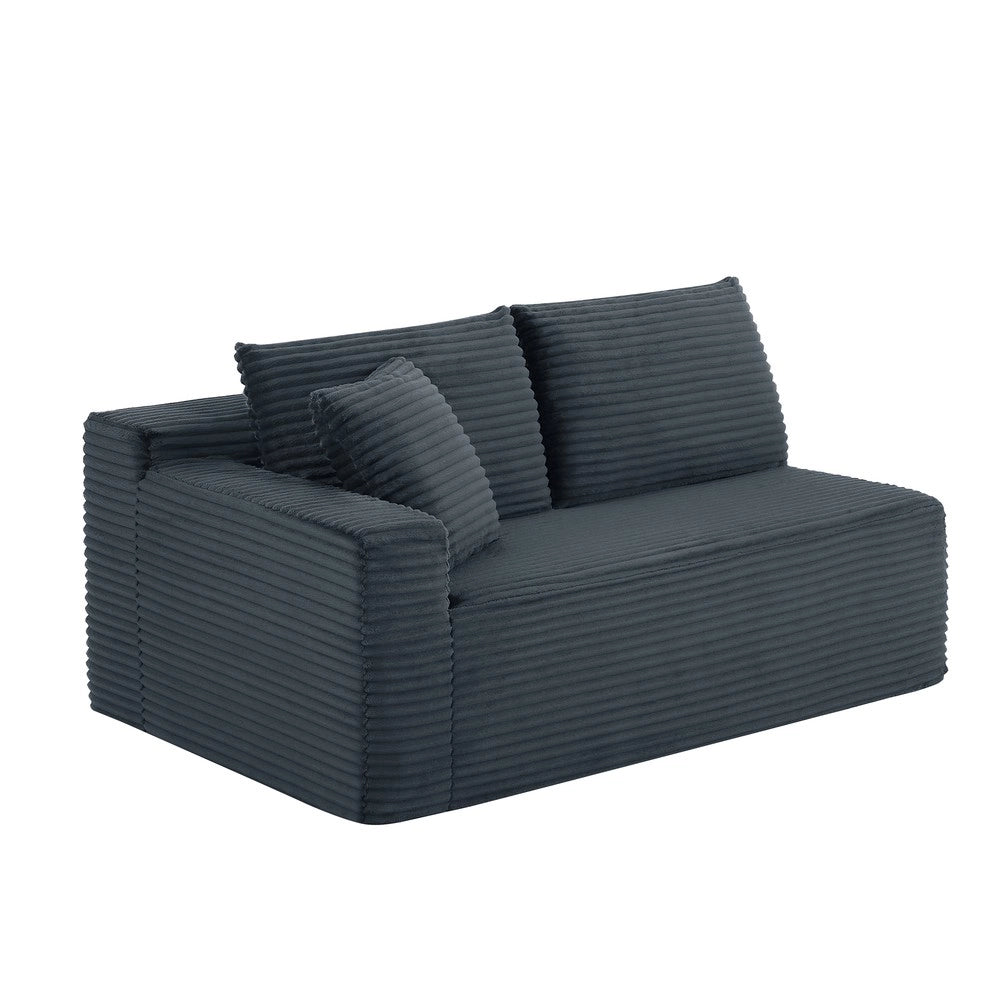 Divano angolare 3 posti con chaise longue ¨C Minimal ¨C imbottito in tessuto morbido