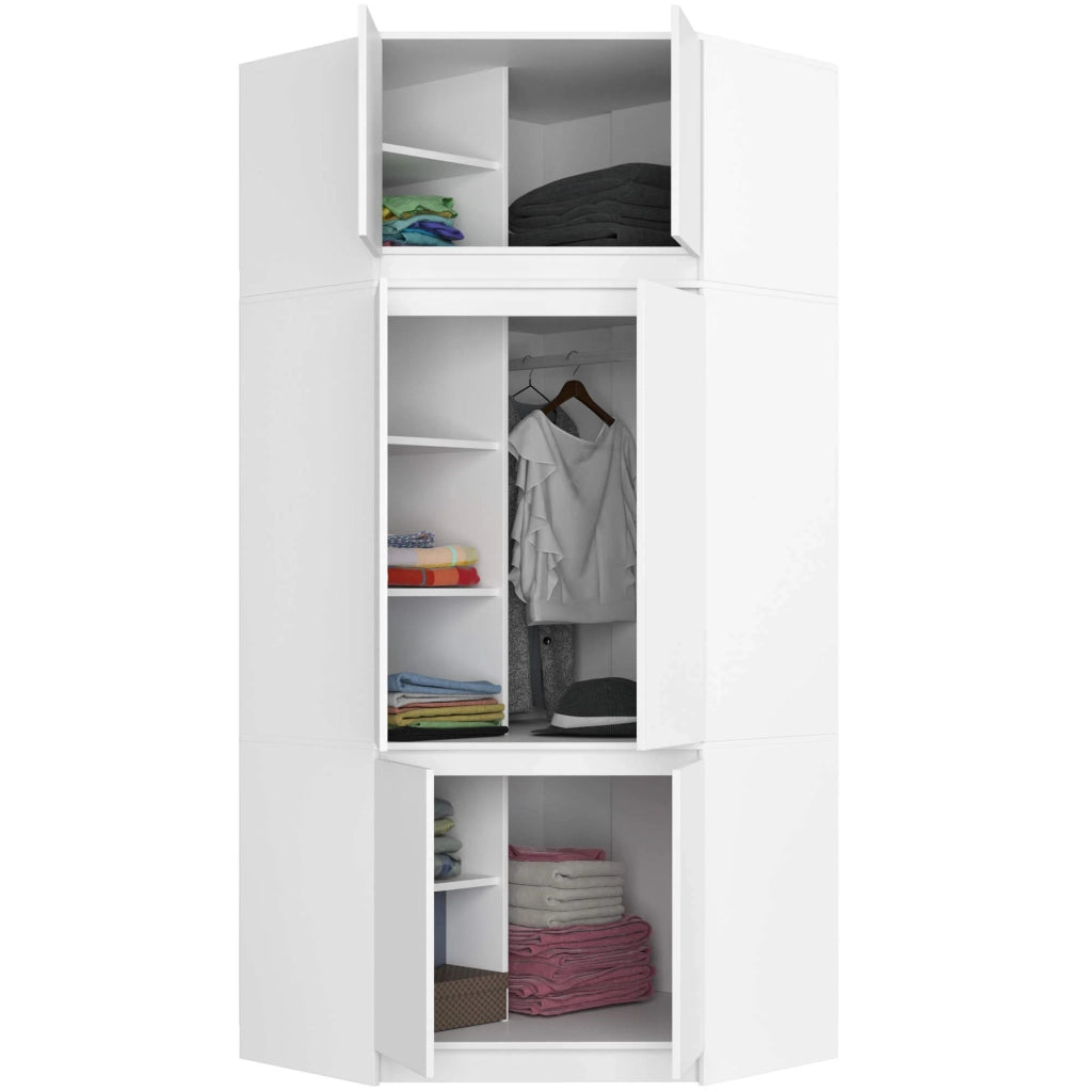 Armadio ad angolo AKORD S100 Bianca 100 cm 4 ante 100x50x180 cm