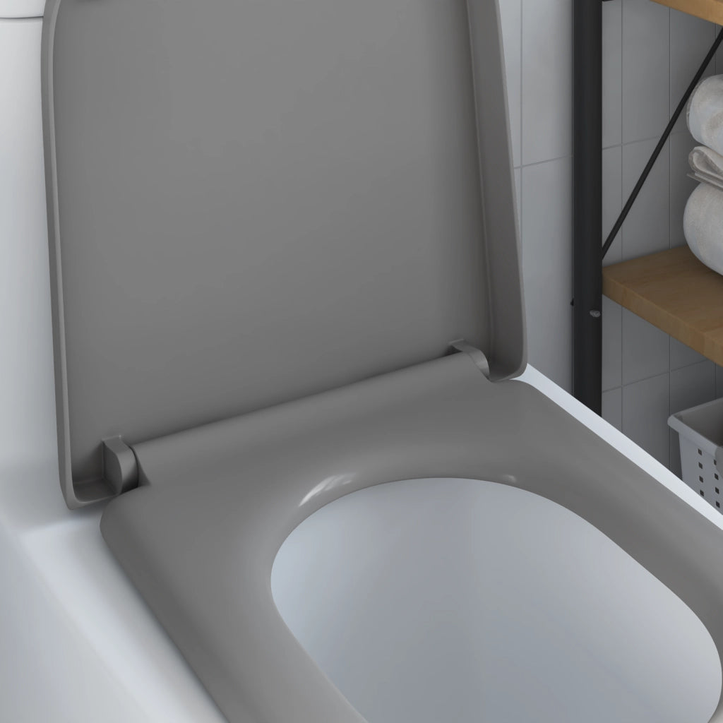 Sedile per Toilette con Rilascio Rapido e Soft Close Duroplast Grigio di