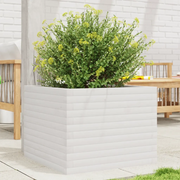 Fioriera da Giardino-Vaso da Esterno Bianca 60x60x45,5cm Legno Massello di Pino