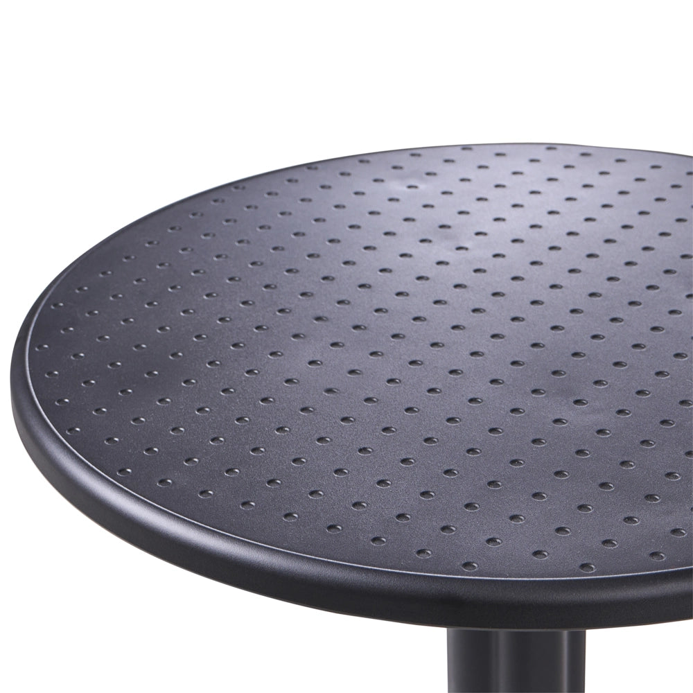 Tavolo da bistrot nero in materiale sintetico 60 x 60 cm rotondo con piano ribaltabile Resistente all'uso esterno Tavolo da balcone
