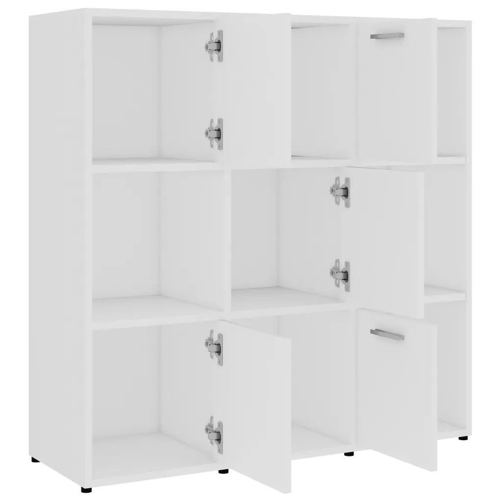 Libreria-Scaffale per Libri-Mobile di Stoccaggio Bianca 90x30x90 cm in Legno Multistrato