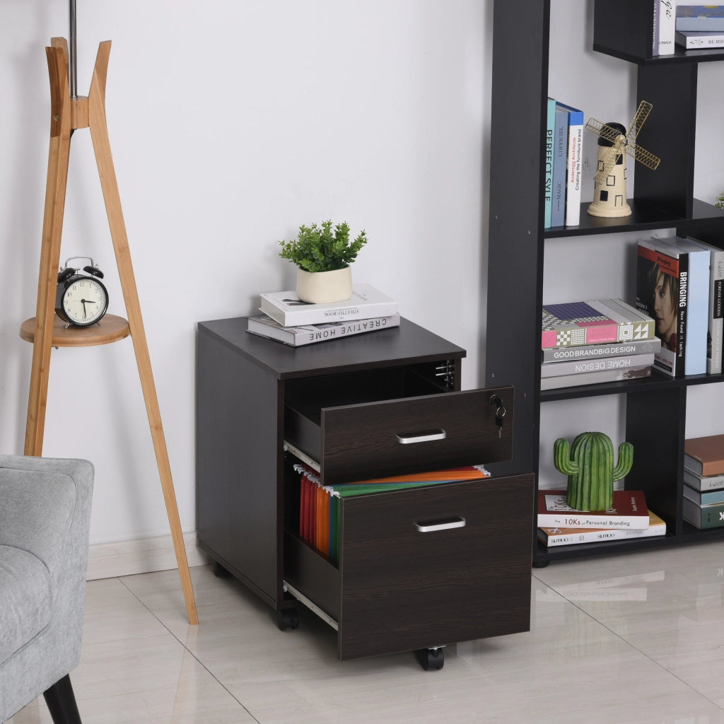 Cassettiera Mobile con Ruote per Archiviazione A4 ¨C Zephmum ¨C Wengu¨¦ 40x45x55,6 cm