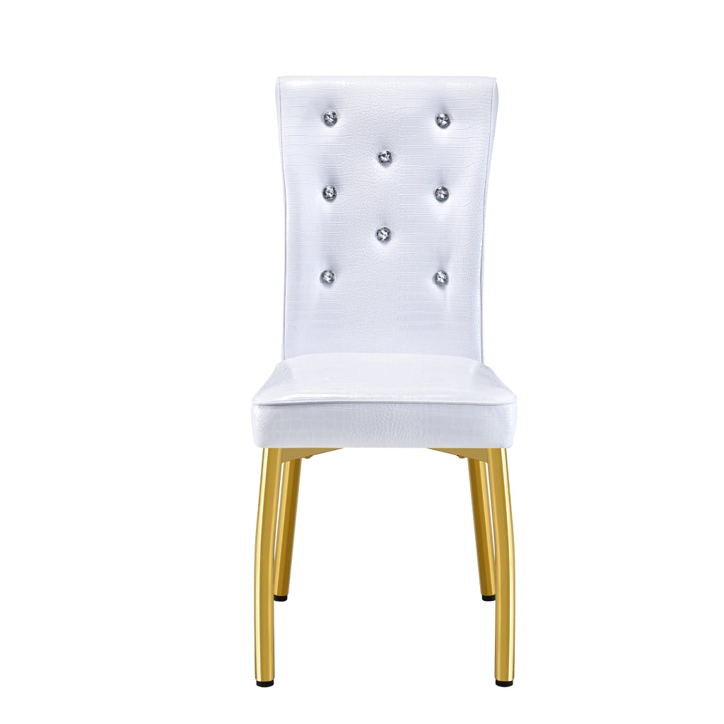 Set 2 Sedie da Pranzo Retr¨° Imbottite ¨C MINIMAL ¨C Similpelle Oro con Gambe in Metallo Dorato