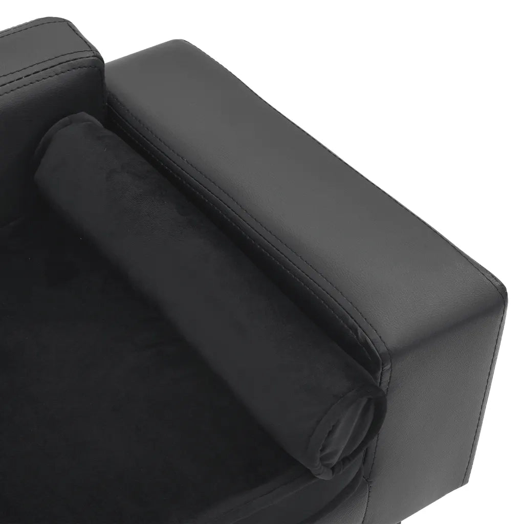 Divano per Cani Grigio Scuro 81x43x31cm in Peluche e Similpelle CFW5302000