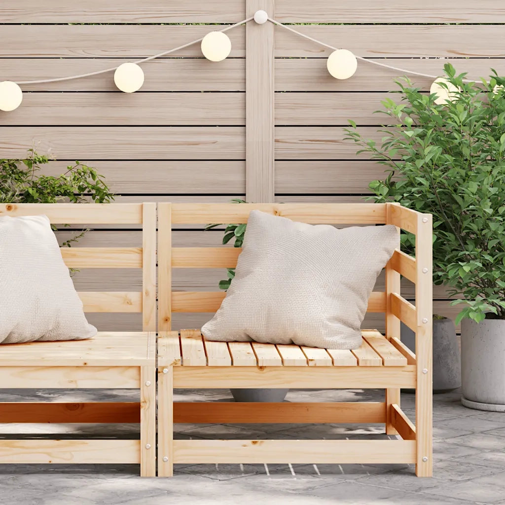 Divano Angolare da Giardino-Sofa da Giardino-Divanetto da esterno in Legno Massello di Pino 560401