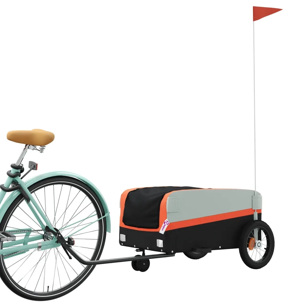 Rimorchio da Bici Nero e Arancione 30 kg in Ferro CFW8687017