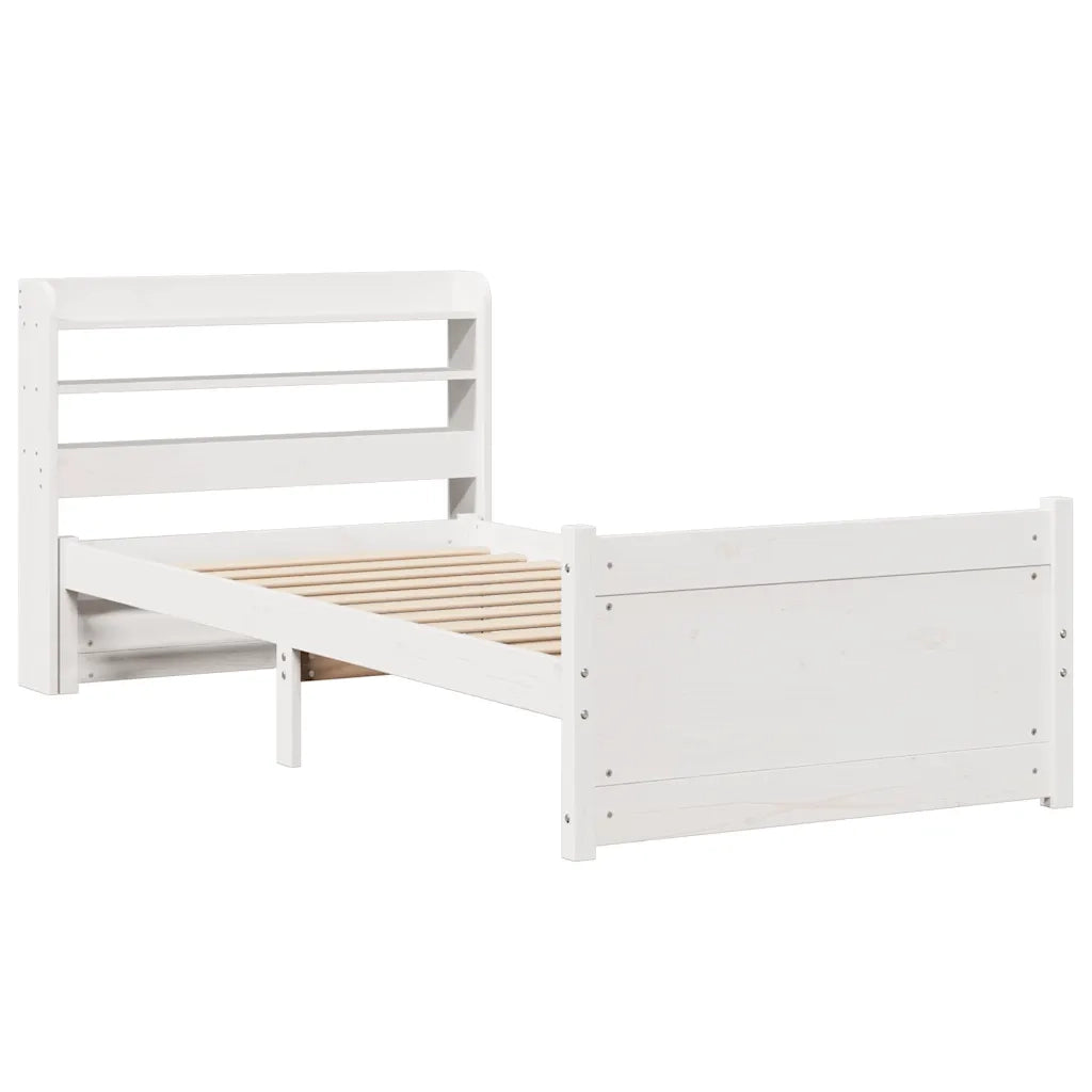Giroletto con Testiera senza Materasso-Struttura Letto Bianco 90x190 cm 368041