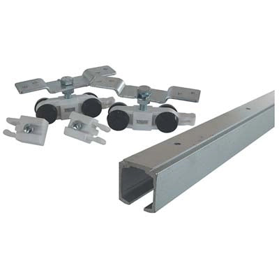PORTA SCORREVOLE A SOFFITTO IN KIT 1400 OMGE  KG 80 BINARIO ALLUMINIO CM 230 X PORTA CM 111/130