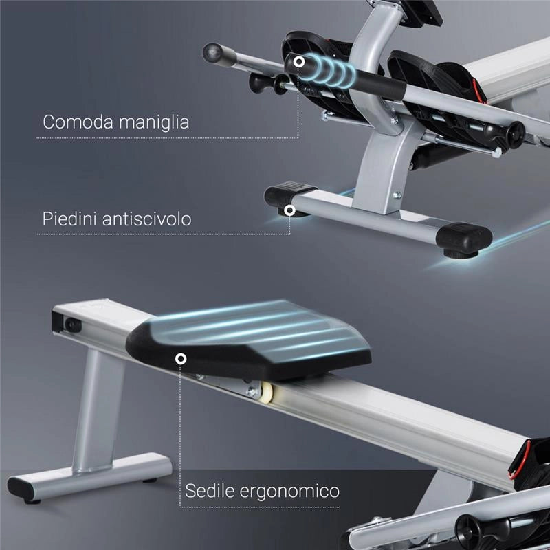 VOGATORE A 12 RESISTENZE CON MONITOR DIGITALE E STRUTTURA IN ALLUMINIO E ACCIAIO