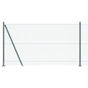 Recinzione a Maglia con 7 Poste Flangiate 1,2x10 m in Acciaio Zincato