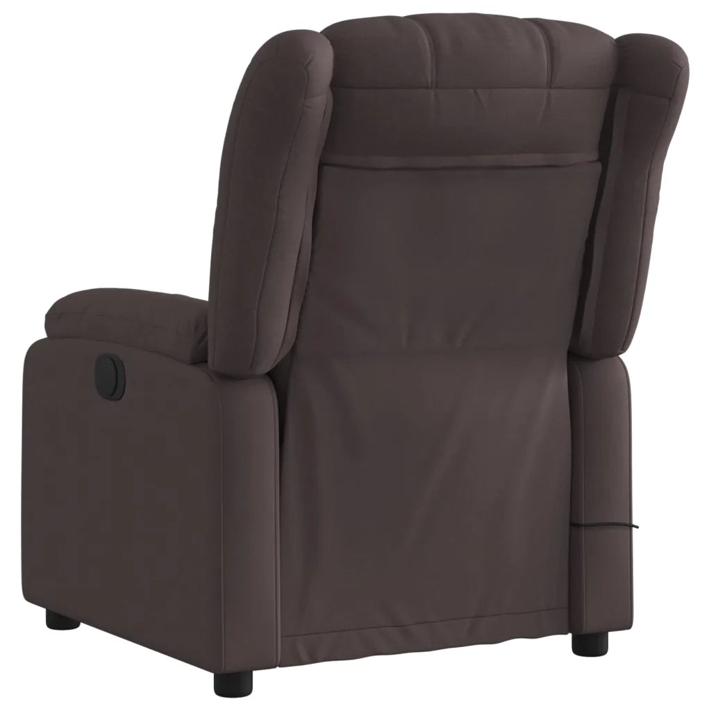 Poltrona Massaggio Reclinabile Elettrica Marrone Scuro Tessuto 3205309