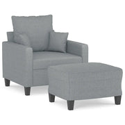Poltrona | Sedia Relax con Poggiapiedi Grigio Chiaro 60 cm in Tessuto