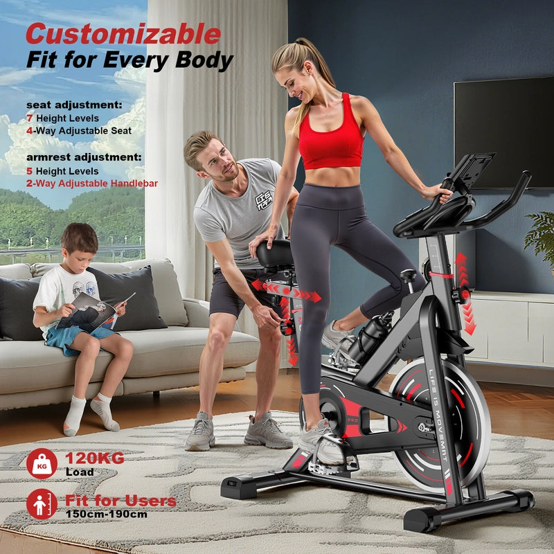 Cyclette, cyclette da interno  con display LCD, cyclette con supporto per ipad, capacità di carico di 120 kg