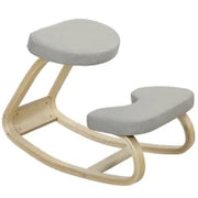 Sedia Inginocchiatoio con Movimento a Dondolo, in Tessuto e Legno di Betulla, 50x73x55 cm, Grigio