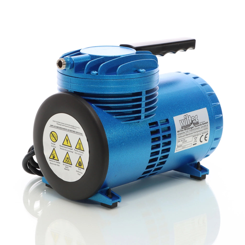 Compressore per aerografo AS06 con membrana, silenzioso e oil free 3,5 bar